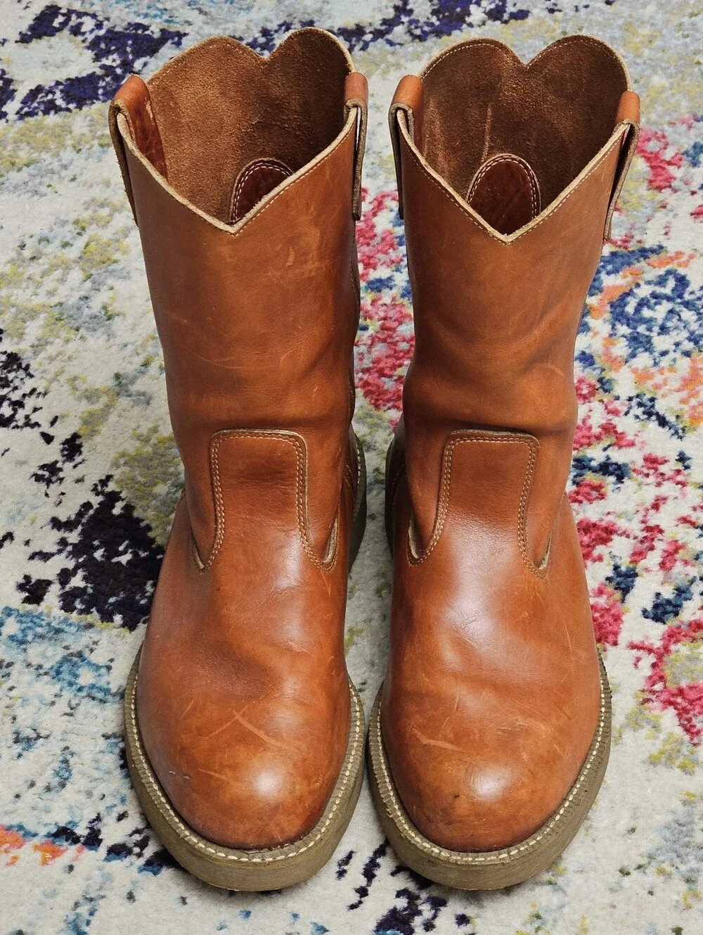 Iron Age Men's Size 10.5 C Brown Leather Roper Steel Toe Work Safety Boots